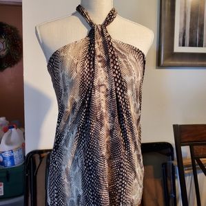 Snakeprint halter top